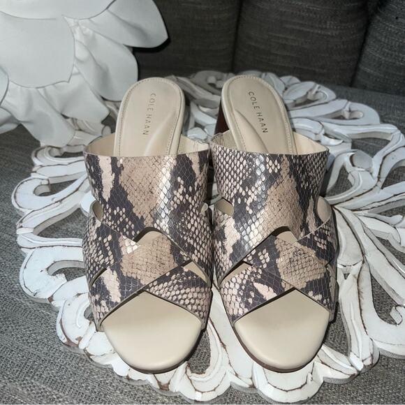 Cole Haan Snake Skin Look Leather Heels Shoes Women’s 7 - Picture 2 of 8